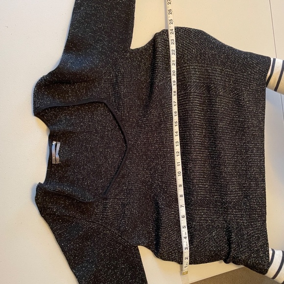 NWT Anthropologie Shimmery Sweetheart Black Gold Ribbed Sweater XL - Picture 10 of 10